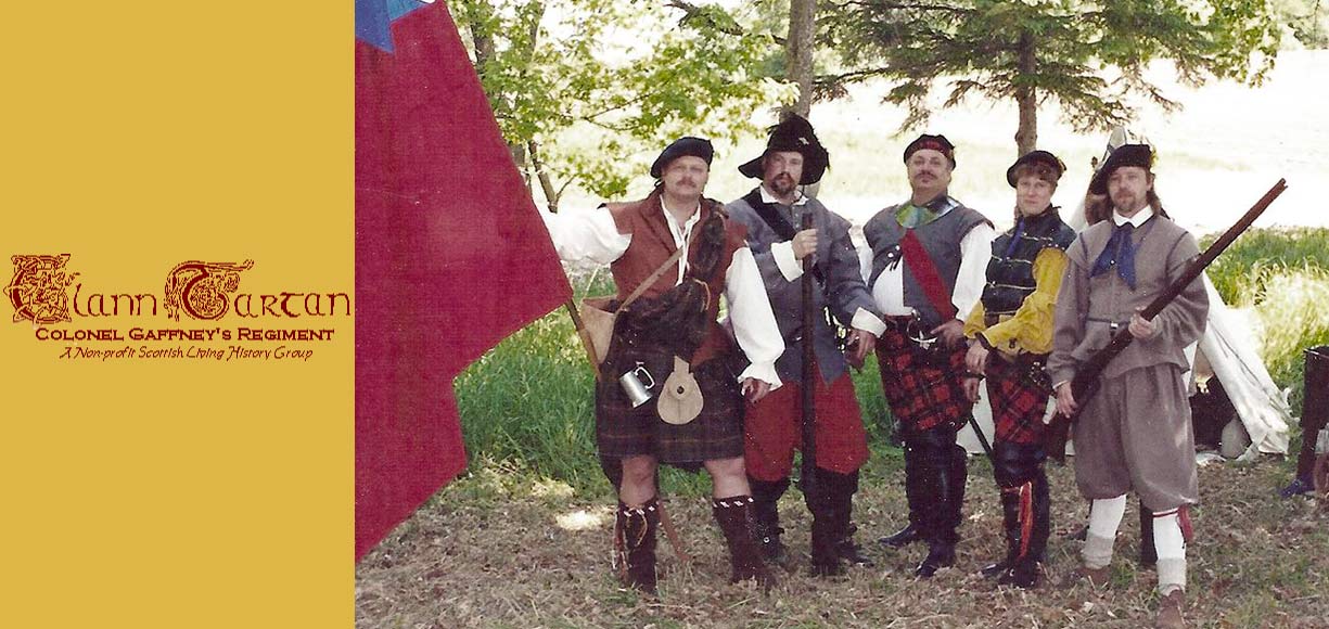 soldiers with company ensign banner