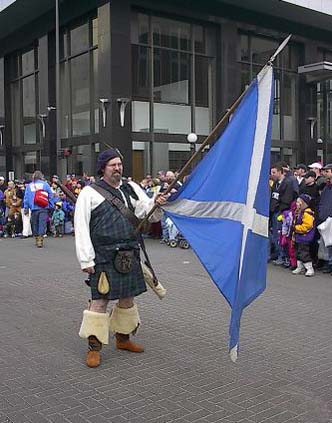 parading with the St. Andrew's Cross