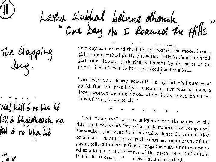 wauking song notes
